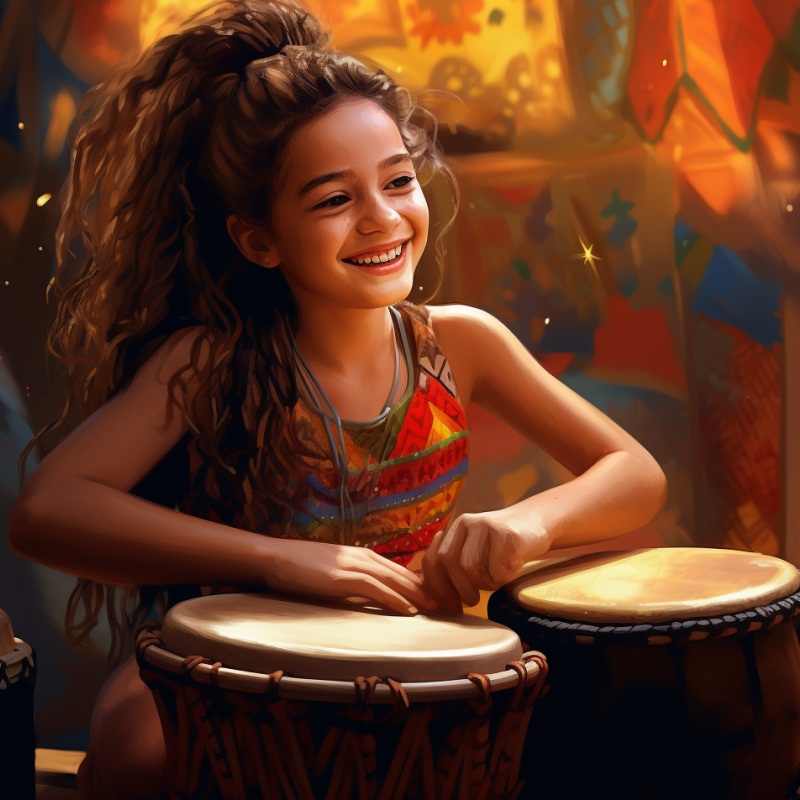 Девочка и барабаны