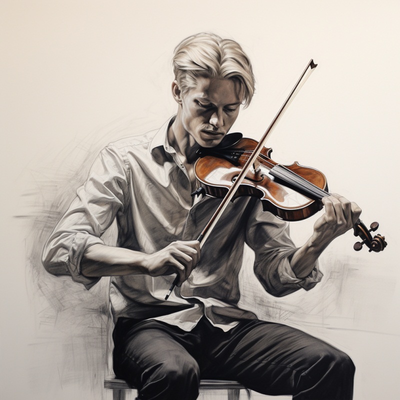 Музыкант играет на скрипке
